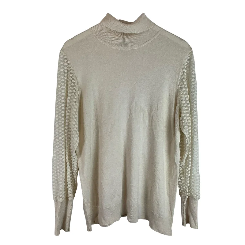 Get It Before It’s Gone Top Long Sleeve By Adrianna Papell In Cream, Size: Xl