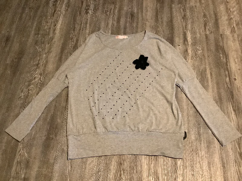 Last Chance Top Long Sleeve By Allegra K In Grey, Size: Xl