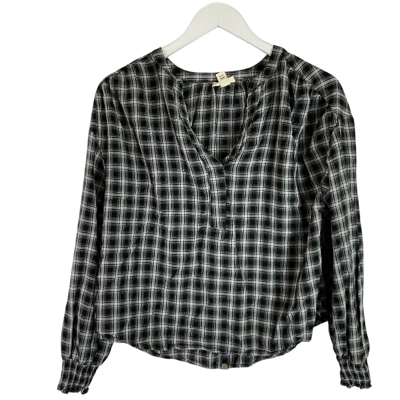 Early Bird Discount Top Long Sleeve By Ana In Black & White, Size: Xs