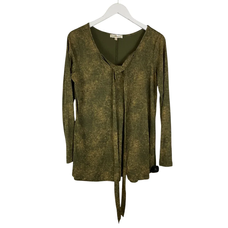 Special Price Top Long Sleeve By Andre Barreau In Green, Size: L