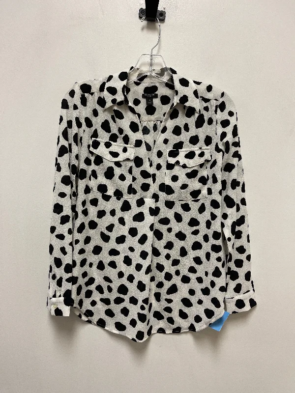 Savings Bonanza Top Long Sleeve By Ann Taylor In Polkadot Pattern, Size: Xs
