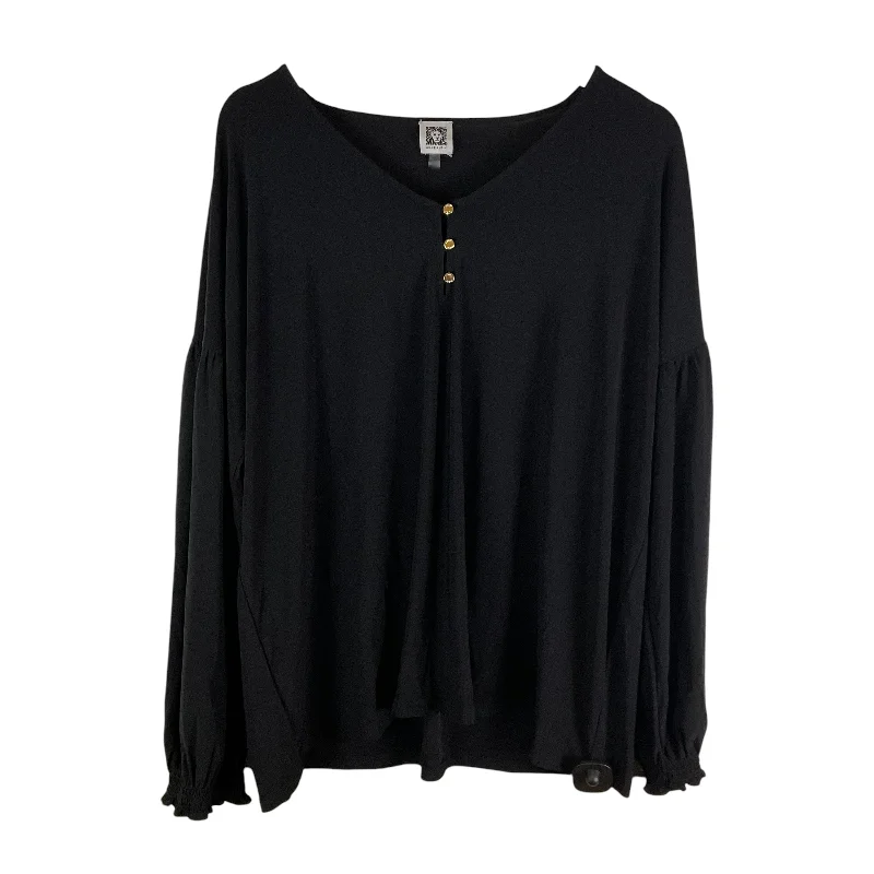 Lowest Prices Top Long Sleeve By Anne Klein In Black, Size: Xl