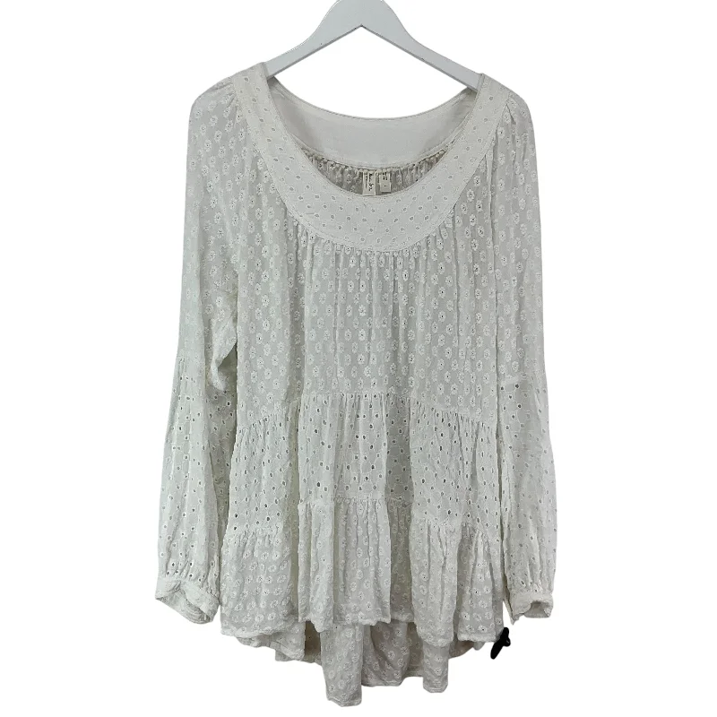Limited Time Top Long Sleeve By Anthropologie In White, Size: Xl