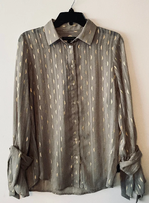 Top Long Sleeve By Banana Republic In Gold, Size: S