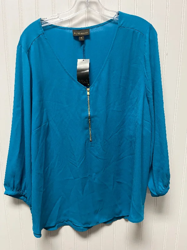 Instant Discount Top Long Sleeve By Bold Elements In Blue, Size: 1x