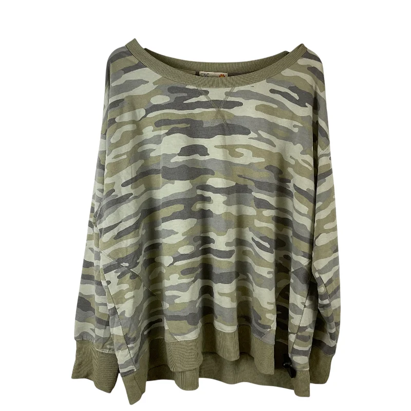 Big Discounts Top Long Sleeve By C And C In Camouflage Print, Size: 3x