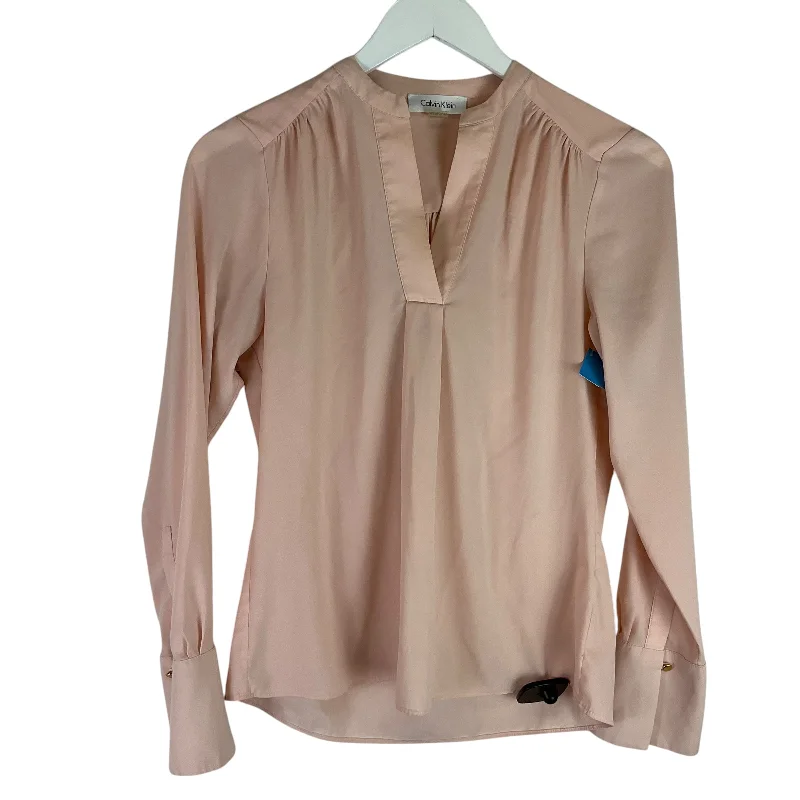 Online Only Top Long Sleeve By Calvin Klein In Pink, Size: Xsp