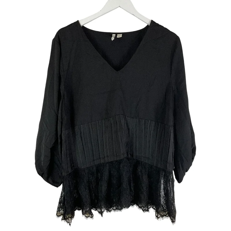 Bonus Savings Top Long Sleeve By Cato In Black, Size: Xl