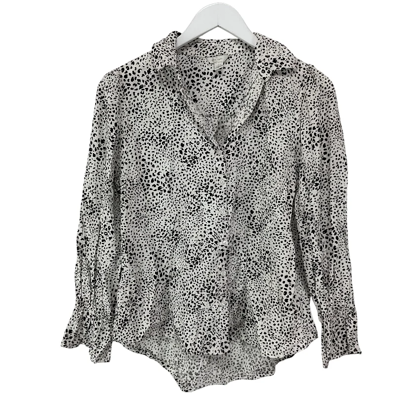 Super Sale Top Long Sleeve By Cato In Black & White, Size: L