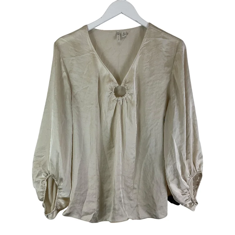 Flash Deals Top Long Sleeve By Cato In Cream, Size: Xl