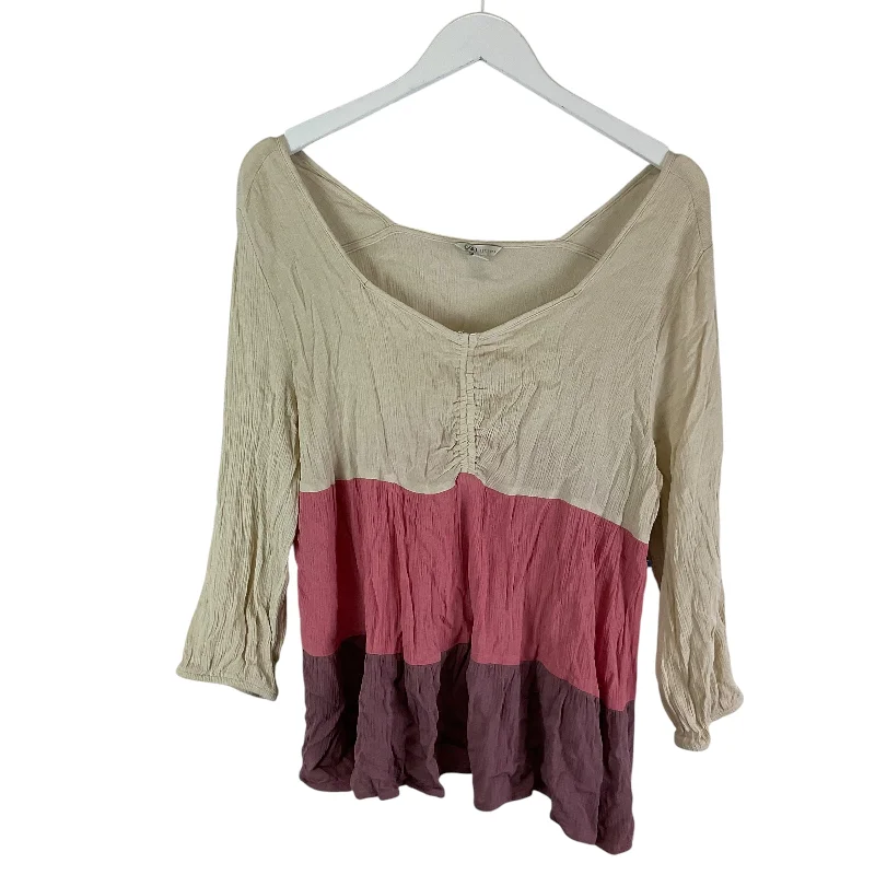 Exclusive Offers Top Long Sleeve By Cato In Pink, Size: Xl