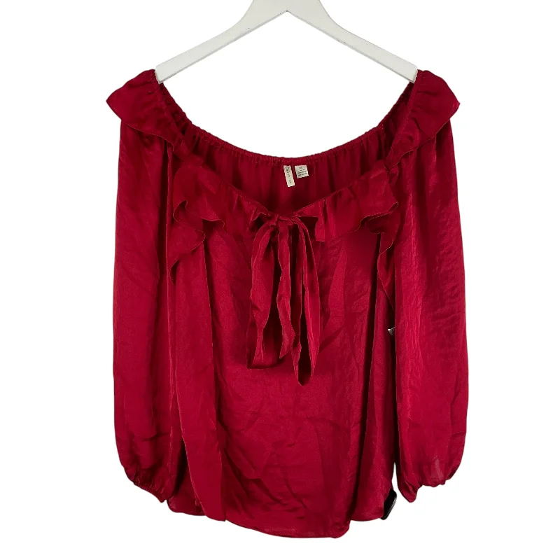 Bargain Prices Top Long Sleeve By Cato In Red, Size: Xl