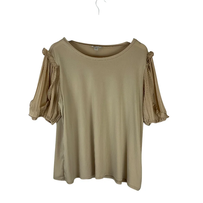 Deal Alert Top Long Sleeve By Cato In Tan, Size: Xl