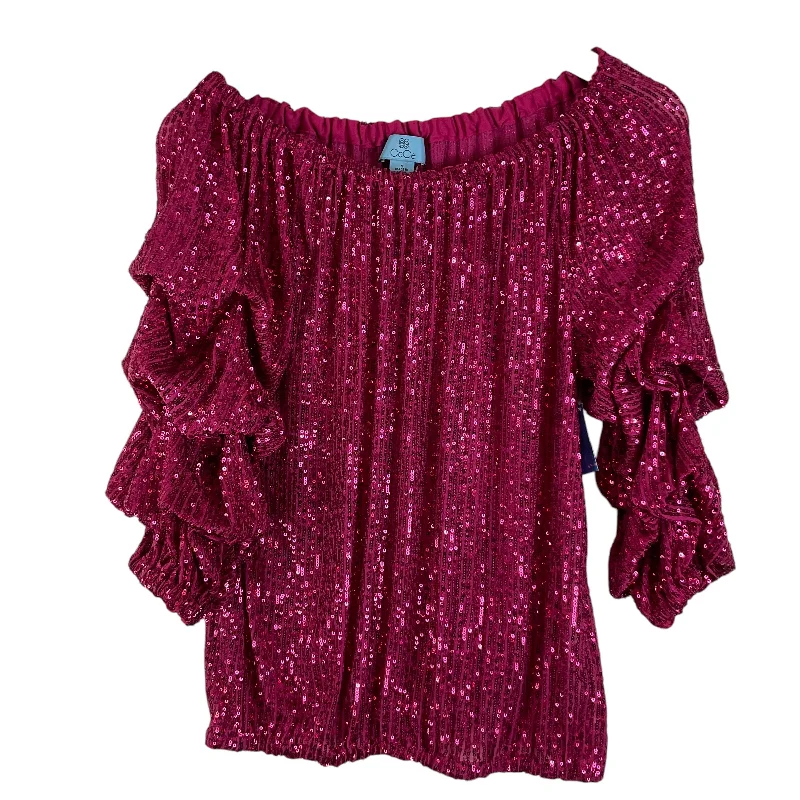 Now or Never Top Long Sleeve By Cece In Pink, Size: S