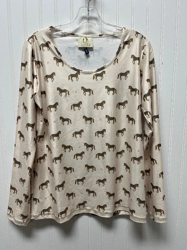 Seasonal Clearance Top Long Sleeve By Ronner In Beige, Size: Xl