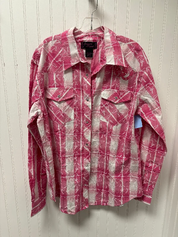 Flash Sale Top Long Sleeve By Cmc In Pink, Size: Xl