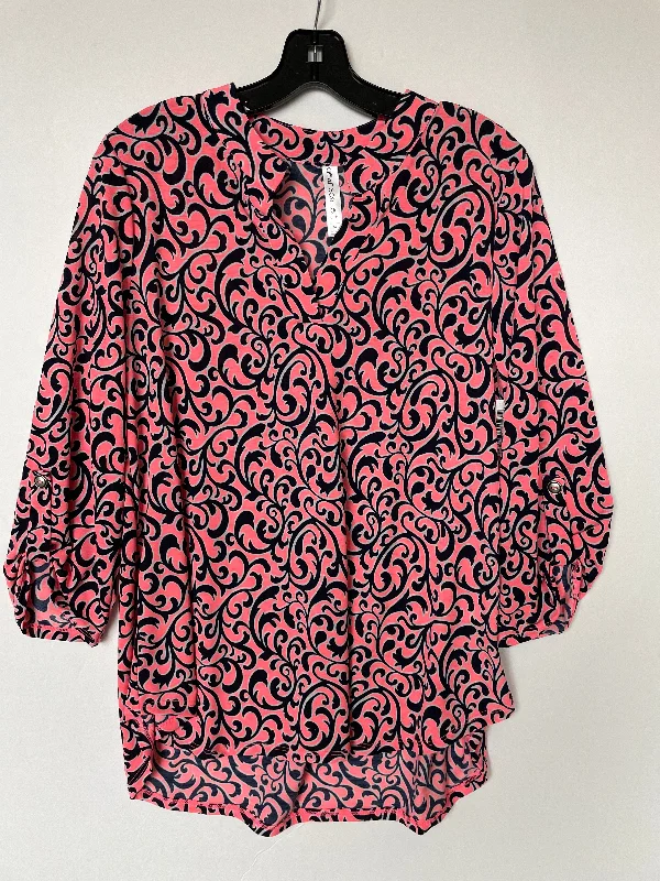 Top Long Sleeve By Cme In Pink, Size: M