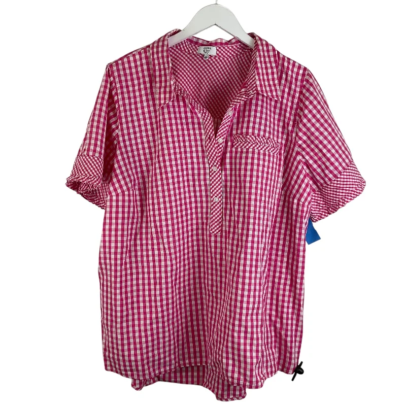 Closeout Sale Top Long Sleeve By Crown And Ivy In Pink, Size: 3x
