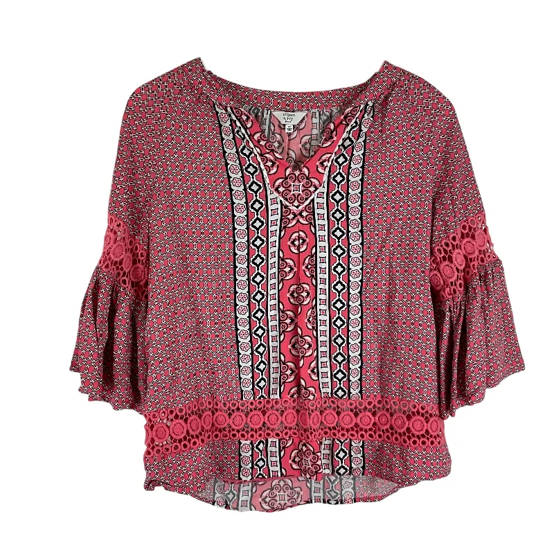 Unmissable Offer Top Long Sleeve By Crown And Ivy In Pink, Size: Sp