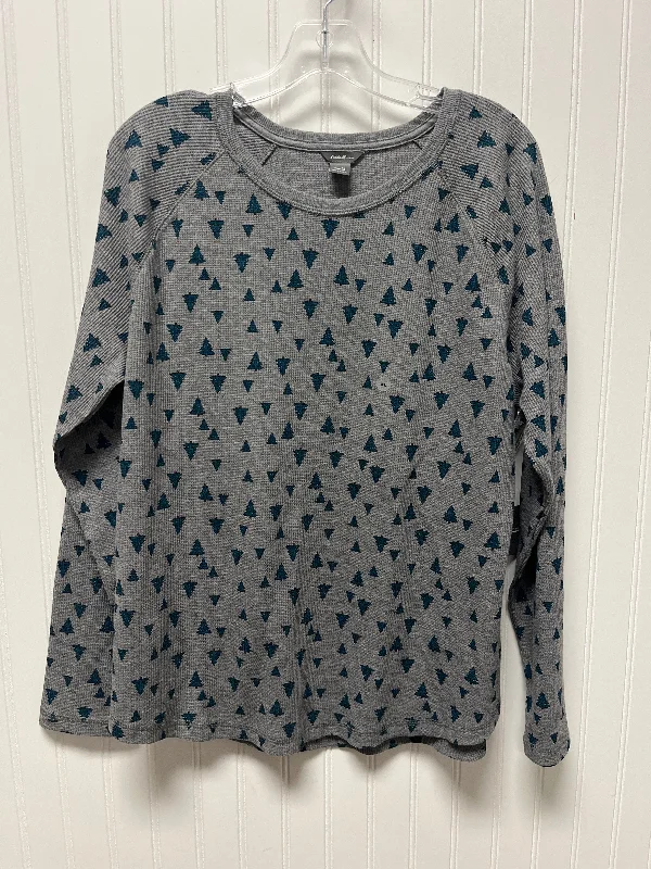 Blowout Sale Top Long Sleeve By Eddie Bauer In Grey, Size: Xl