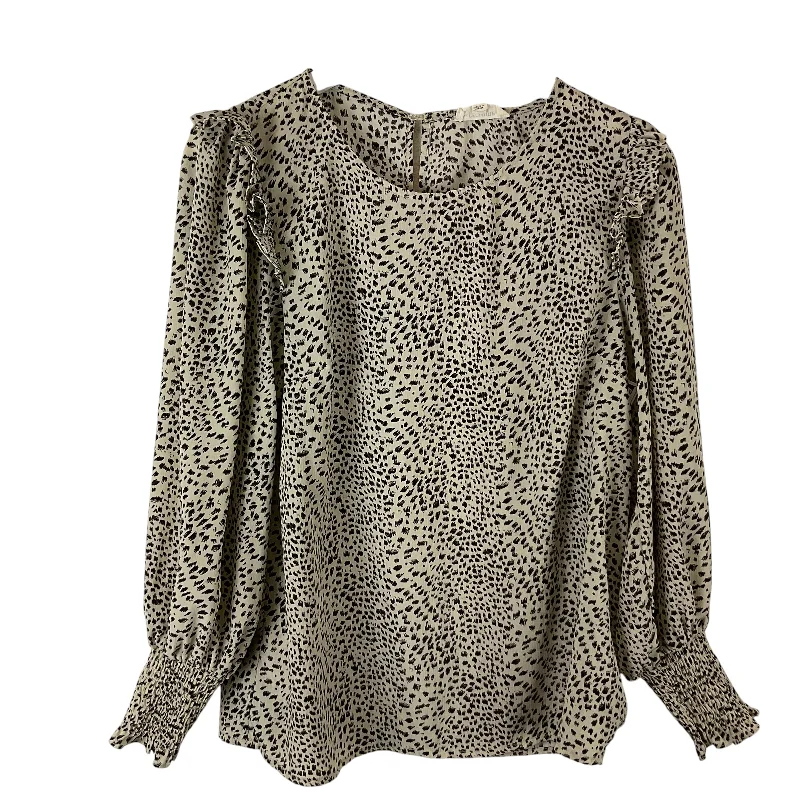 Price Drop Top Long Sleeve By Ee Some In Animal Print, Size: S