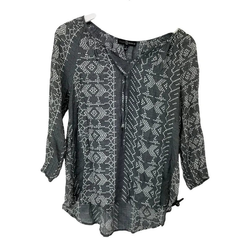 Mega Sale Top Long Sleeve By Fred David In Grey, Size: S