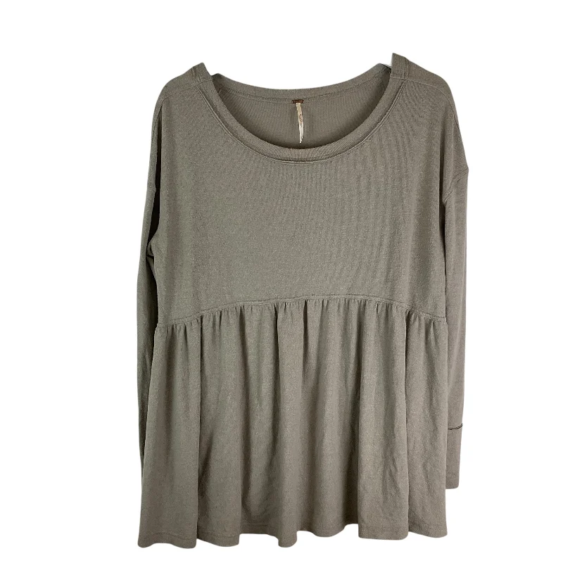 Exclusive Online Offer Top Long Sleeve By Free People In Grey, Size: S