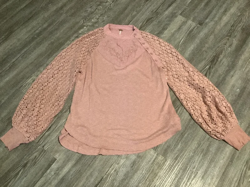 Savings Event Top Long Sleeve By Free People In Pink, Size: Xs