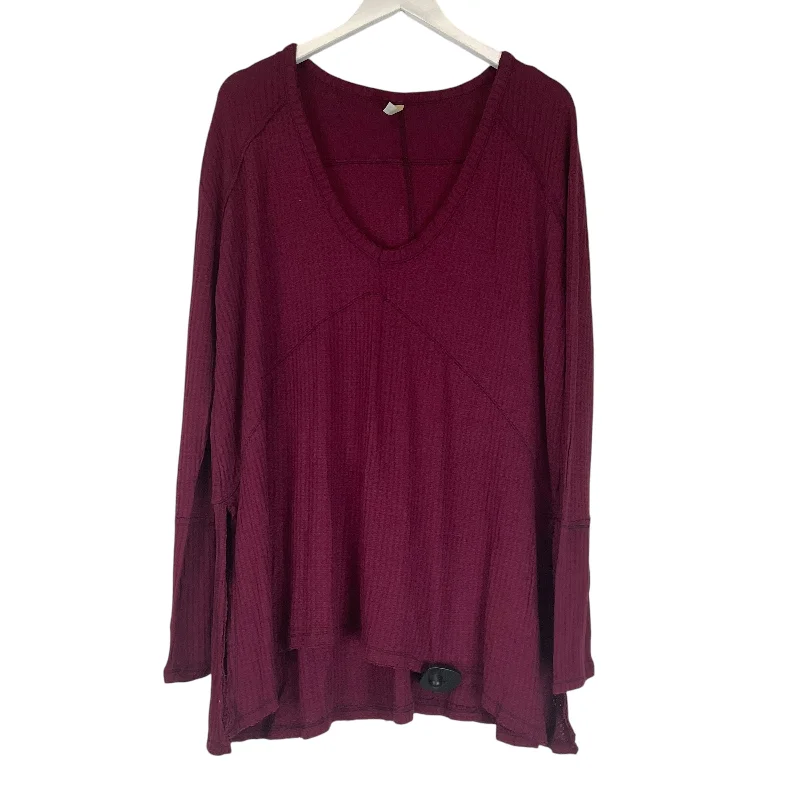 Price Smash Top Long Sleeve By Free People In Red, Size: M