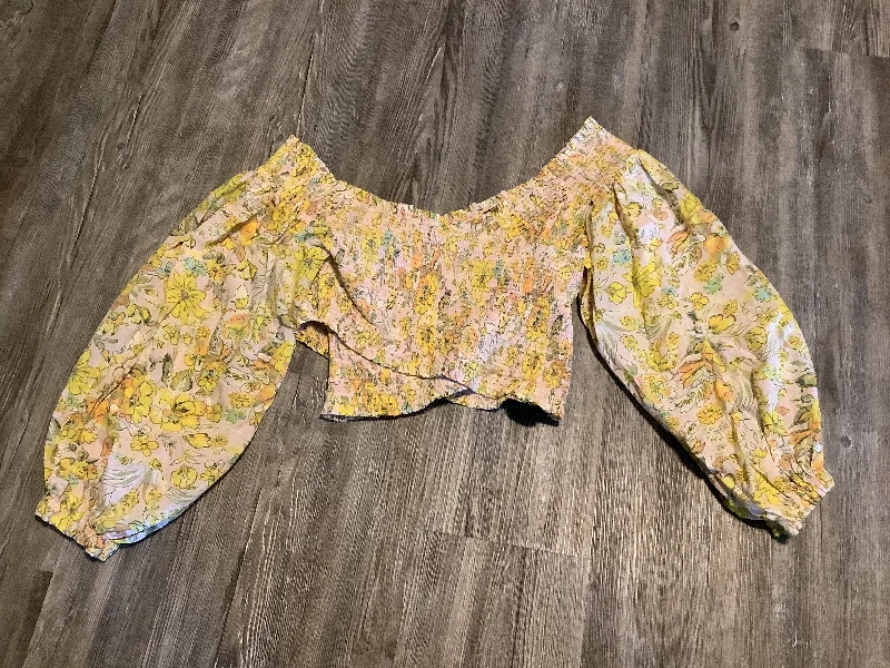 Crazy Savings Top Long Sleeve By Free People In Yellow, Size: S