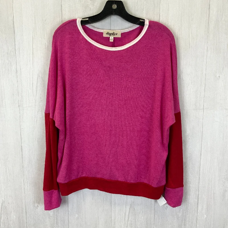 Top Long Sleeve By Haptics In Pink & Red, Size: M