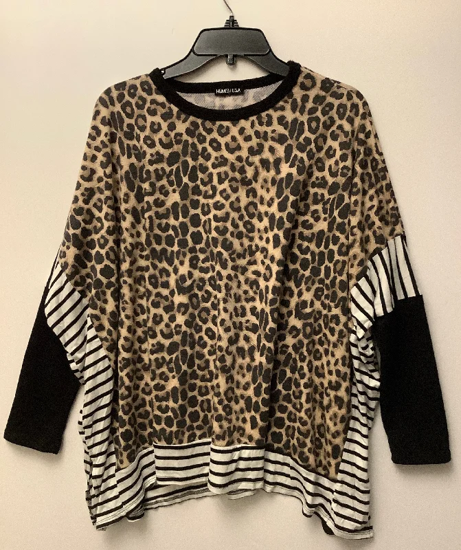 Top Long Sleeve By Heimish Usa In Animal Print, Size: M