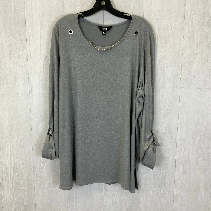 Top Long Sleeve By Investments In Grey, Size: Xl