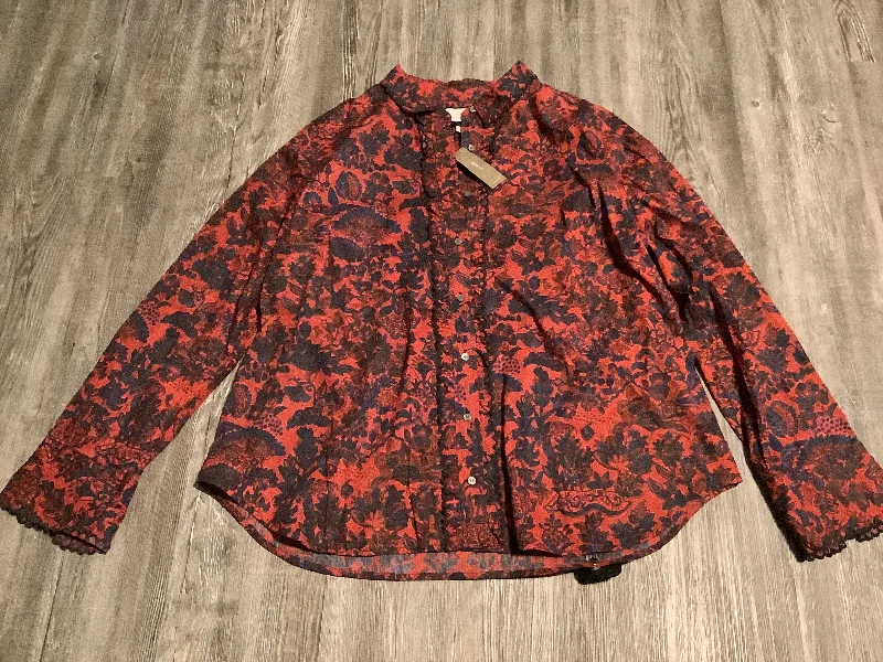 Price Cut Top Long Sleeve By J. Crew In Paisley Print, Size: 1x