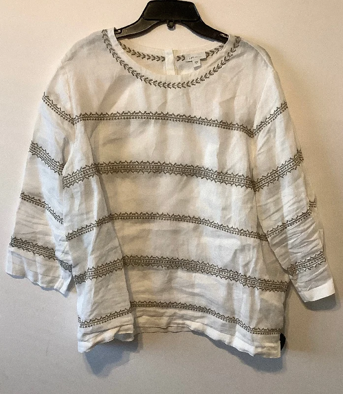 Top Long Sleeve By J. Jill In White, Size: Xl