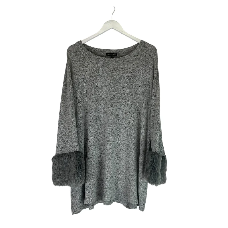 Deal Dash Top Long Sleeve By Lane Bryant In Grey, Size: 2x