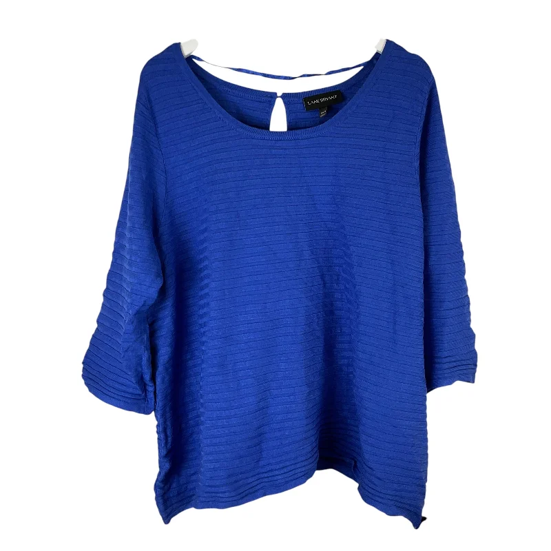 Exclusive Access Top Long Sleeve By Lane Bryant In Navy, Size: 22
