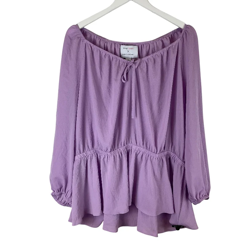 Exclusive Preview Top Long Sleeve By Lane Bryant In Purple, Size: 24