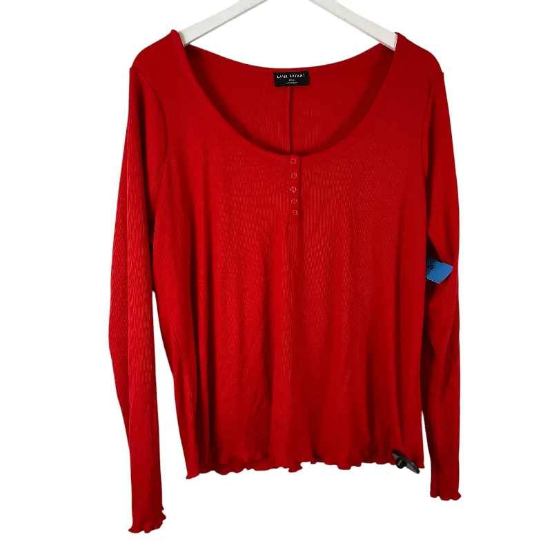 Can't Miss Top Long Sleeve By Lane Bryant In Red, Size: 2x