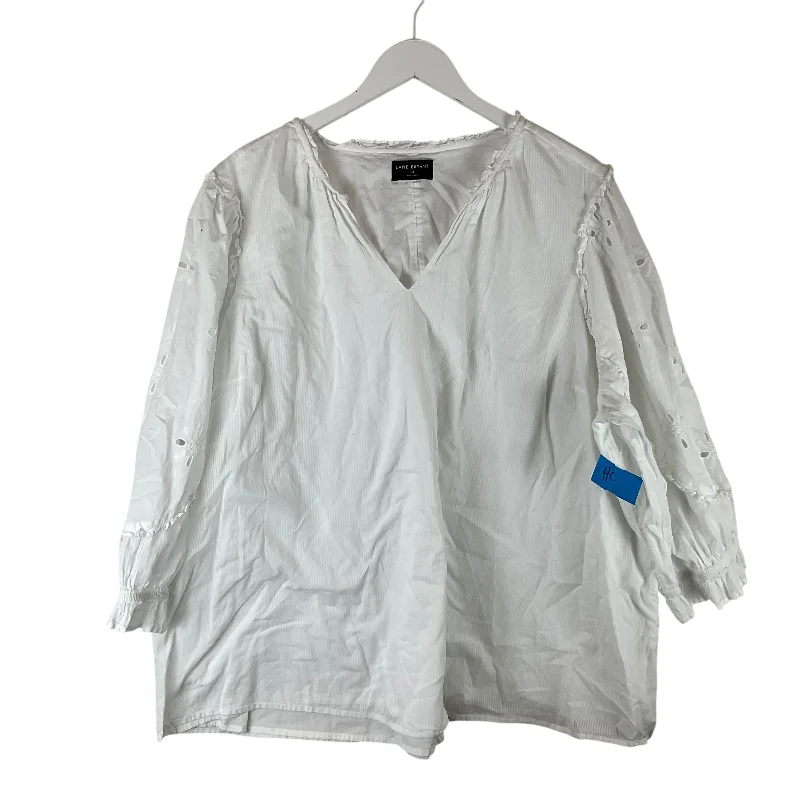 Exclusive Deal Top Long Sleeve By Lane Bryant In White, Size: 28