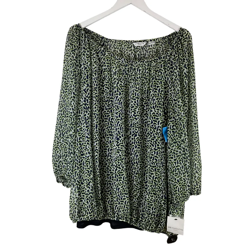 Special Promotion Top Long Sleeve By Liz Claiborne In Animal Print, Size: 3x