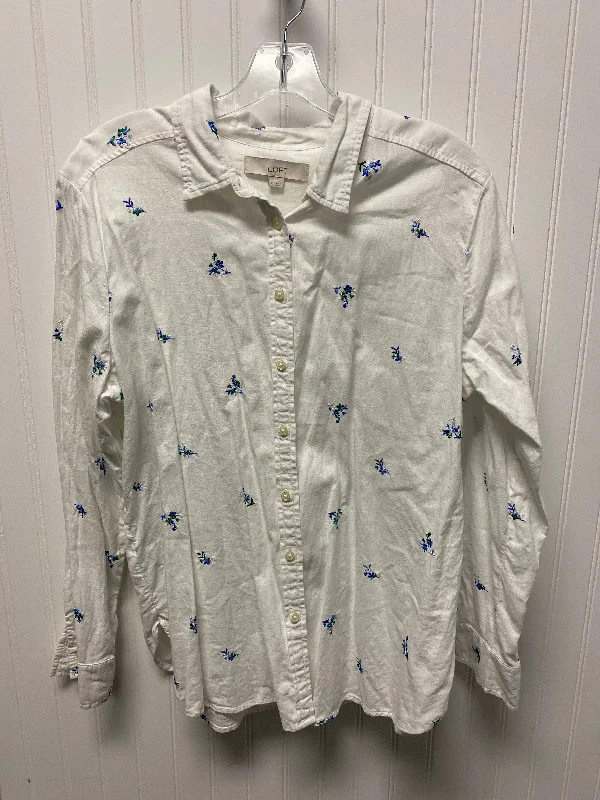New Deals Top Long Sleeve By Loft In Blue & White, Size: Xl