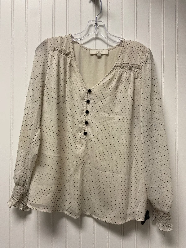 Best Bargains Top Long Sleeve By Loft In Cream, Size: M