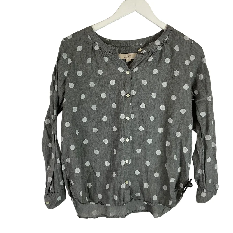 Price Slash Top Long Sleeve By Loft In Grey, Size: Sp