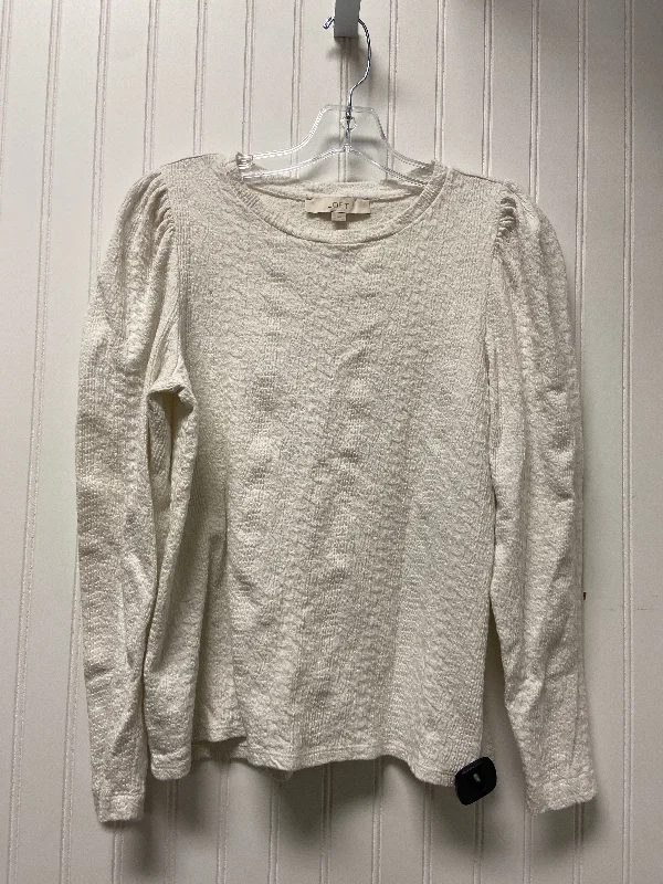 Can't Miss Top Long Sleeve By Loft In White, Size: M