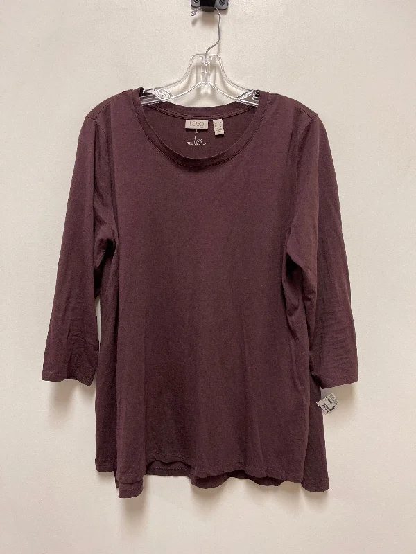 Hurry In Top Long Sleeve By Logo In Purple, Size: M