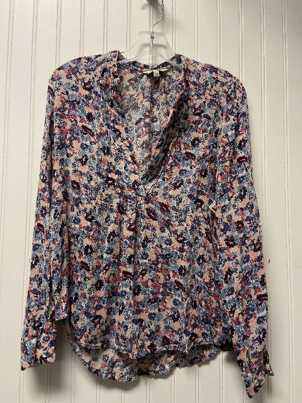Hot Deal Top Long Sleeve By Lucky Brand In Floral Print, Size: L