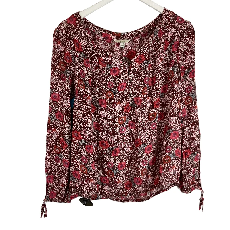 Friends and Family Sale Top Long Sleeve By Lucky Brand In Red, Size: L