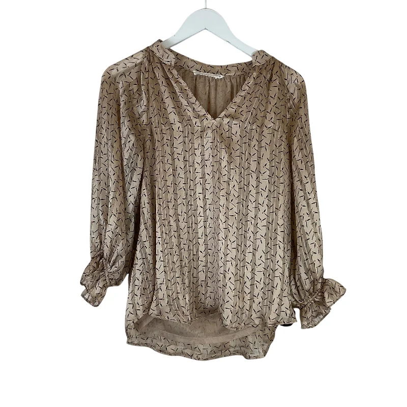 Crazy Deals Top Long Sleeve By Lush In Gold, Size: S