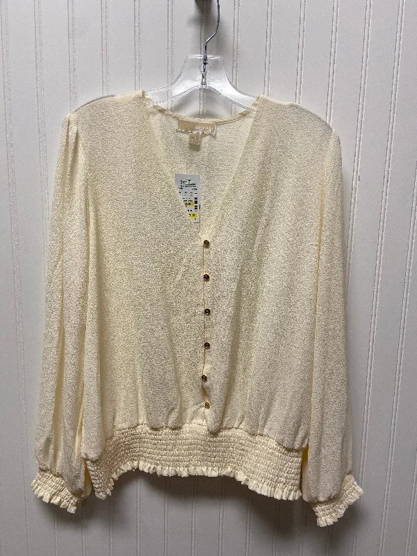 Top Long Sleeve By Michael By Michael Kors In Cream, Size: Xl